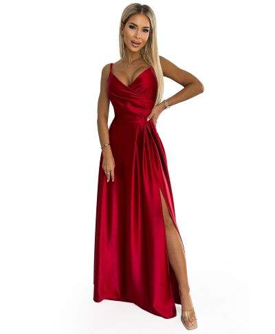 Vestito lungo elegante rosso - Chiara - Vestiti eleganti semplici - Gogolfun.it