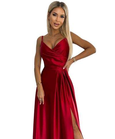 Vestito lungo elegante rosso - Chiara - Vestiti eleganti semplici - Gogolfun.it