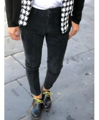 Paul Miranda, jerry - Pantaloni uomo, in velluto nero