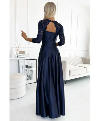 Abito da cerimonia con maniche in pizzo - Amber - Cerimonia donna online - Gogolfun.it