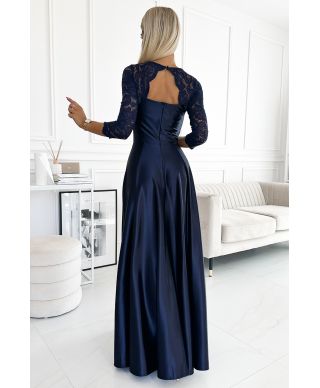 Abito da cerimonia con maniche in pizzo - Amber - Cerimonia donna online - Gogolfun.it