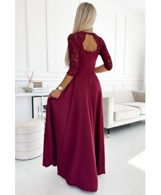 Abito da Cerimonia Donna con Maniche in Pizzo - Amber - Abiti eleganti online - Gogolfun.it