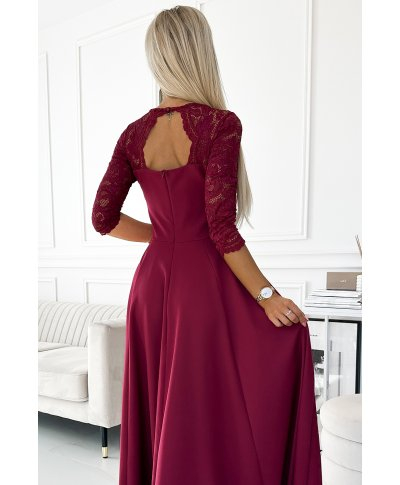 Abito da Cerimonia Donna con Maniche in Pizzo - Amber - Abiti eleganti online - Gogolfun.it