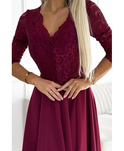 Abito da Cerimonia Donna con Maniche in Pizzo - Amber - Abiti eleganti online - Gogolfun.it