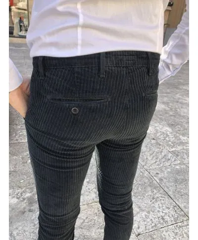 Paul Miranda, jerry - Pantaloni uomo, in velluto nero