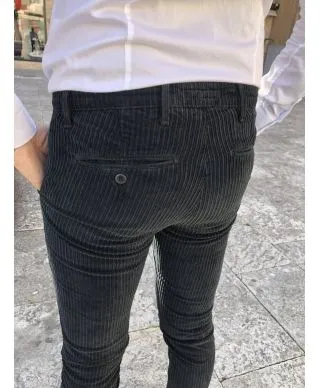 Paul Miranda, jerry - Pantaloni uomo, in velluto nero