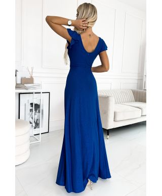  411-9 CRYSTAL połyskująca długa suknia z dekoltem - CHABROWA 