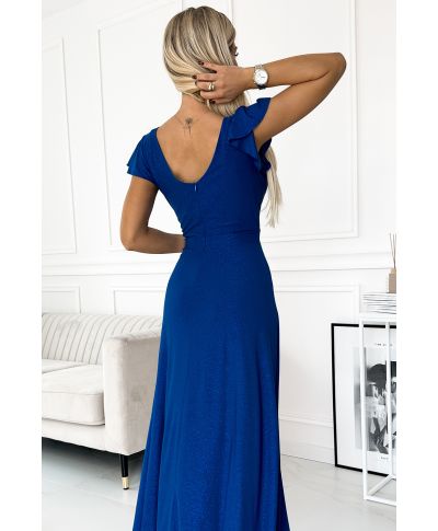  411-9 CRYSTAL połyskująca długa suknia z dekoltem - CHABROWA 