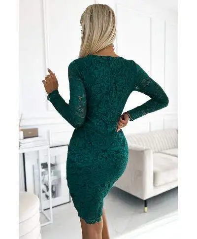Tubino elegante in pizzo con maniche lunghe - Helena - Abbigliamento donna online - Gogolfun.it