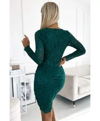 Tubino elegante in pizzo con maniche lunghe - Helena - Abbigliamento donna online - Gogolfun.it