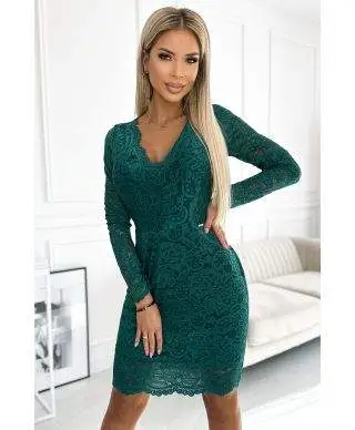 Tubino elegante in pizzo con maniche lunghe - Helena - Abbigliamento donna online - Gogolfun.it