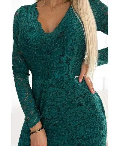 Tubino elegante in pizzo con maniche lunghe - Helena - Abbigliamento donna online - Gogolfun.it