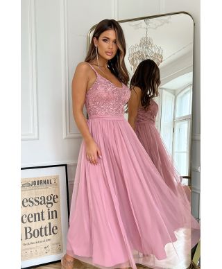 TIULOWA SUKIENKA  NA RAMIĄCZKACH 7/8