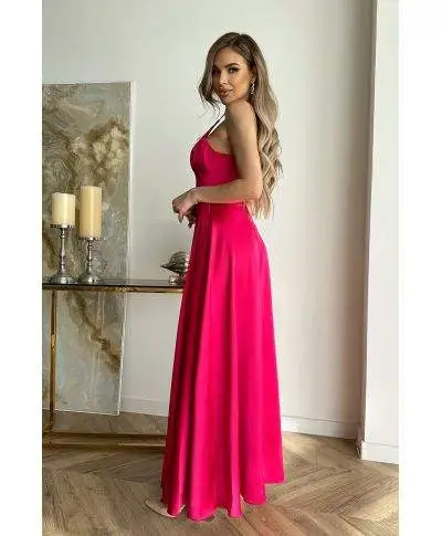 Vestito da cerimonia - In raso - Fuxia - Abiti da cerimonia gogolfun.it
