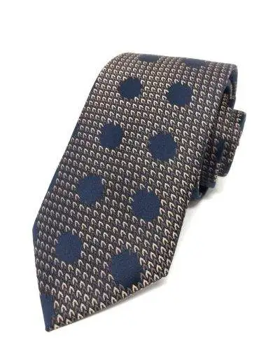 Cravatta uomo - Fantasia pois - Blu e marrone