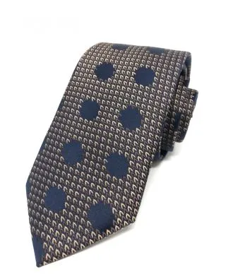 Cravatta uomo - Fantasia pois - Blu e marrone