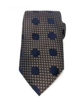 Cravatta uomo - Fantasia pois - Blu e marrone