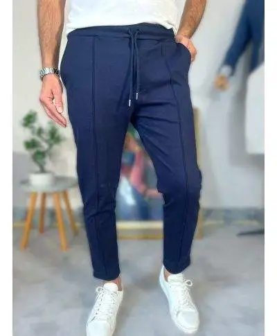 Pantaloni uomo blu, con coulisse - Paul Miranda - Made in Italy
