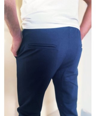 Pantaloni uomo blu, con coulisse - Paul Miranda - Made in Italy