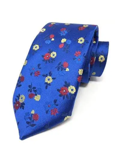 Cravatta uomo - Blu - Fantasia floreale