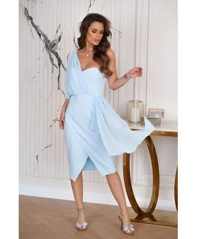Vestito corto elegante - Tubino azzurro - Vestiti corti per comunioni, battesimi, lauree - Gogolfun.it