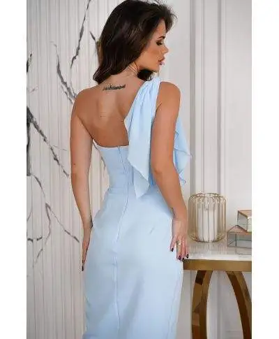 Vestito corto elegante - Tubino azzurro - Vestiti corti per comunioni, battesimi, lauree - Gogolfun.it