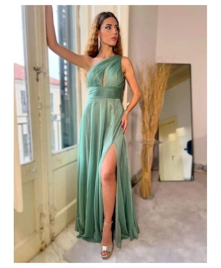 Vestito da cerimonia - Verde tiffany - Vestiti damigelle - Cerimonia gogolfun.it
