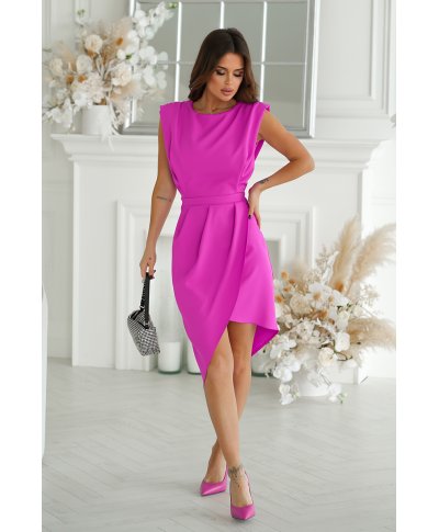 Vestito corto elegante – Colore magenta - Schiena scoperta - Tubino fuxia - Vestiti battesimo, laurea, comunione gogolfun.it