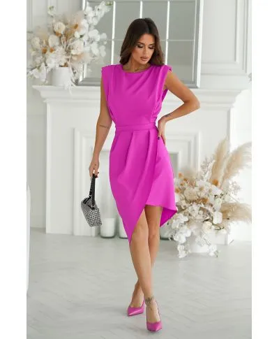 Vestito corto elegante – Colore magenta - Schiena scoperta - Tubino fuxia - Vestiti battesimo, laurea, comunione gogolfun.it