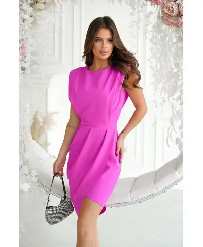 Vestito corto elegante – Colore magenta - Schiena scoperta - Tubino fuxia - Vestiti battesimo, laurea, comunione gogolfun.it