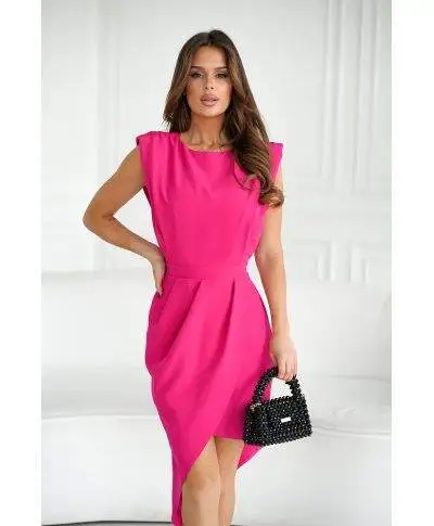 Vestito corto elegante – Colore lampone - Schiena scoperta - Vestiti matrimonio al comune, battesimo, laurea - Gogolfun.it