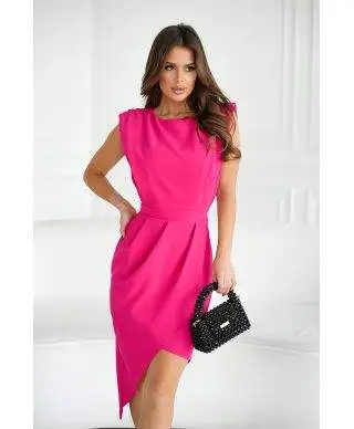 Vestito corto elegante – Colore lampone - Schiena scoperta - Vestiti matrimonio al comune, battesimo, laurea - Gogolfun.it