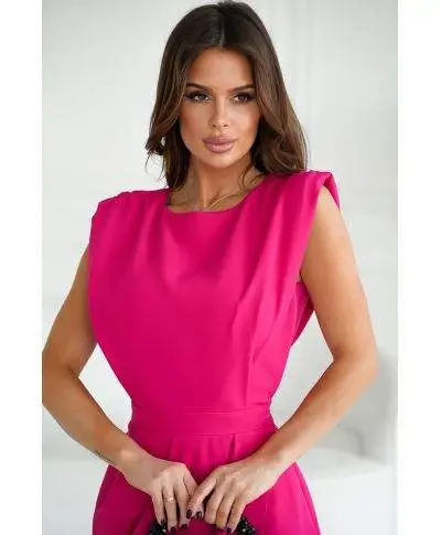 Vestito corto elegante – Colore lampone - Schiena scoperta - Vestiti matrimonio al comune, battesimo, laurea - Gogolfun.it