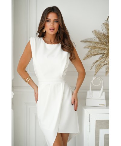 Vestito corto elegante – Colore bianco - Schiena scoperta - Vestiti matrimonio civile - Vestiti bianchi corti - Gogolfun.it