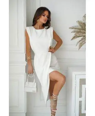 Vestito corto elegante – Colore bianco - Schiena scoperta - Vestiti bianchi - Matrimonio al comune - Gogolfun.it