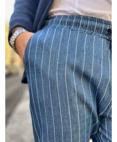 Pantaloni uomo con laccio, Paul Miranda - Pantalaccio gessato