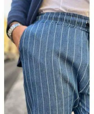 Pantaloni uomo con laccio, Paul Miranda - Pantalaccio gessato