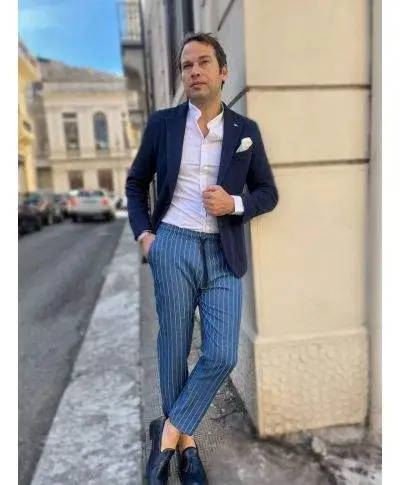 Pantaloni uomo con laccio, Paul Miranda - Pantalaccio gessato