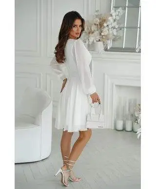 Vestito bianco - Corto - Con maniche - Abiti bianchi - Matrimonio al comuno - Gogolfun.it