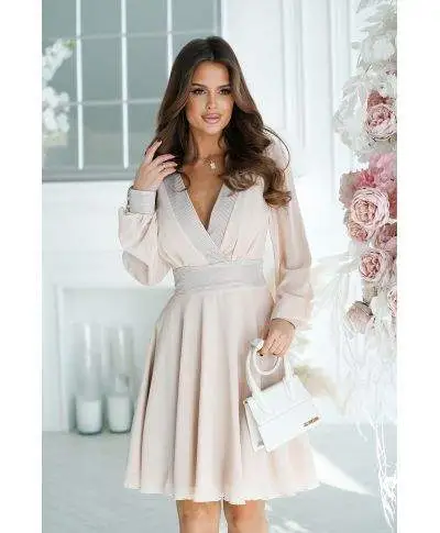 Vestito corto elegante con maniche - Cristie - Vestiti per comunioni, battesimi e compleanni - Gogolfun.it