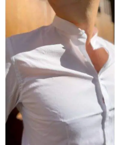 Camicia coreana bianca, cotone