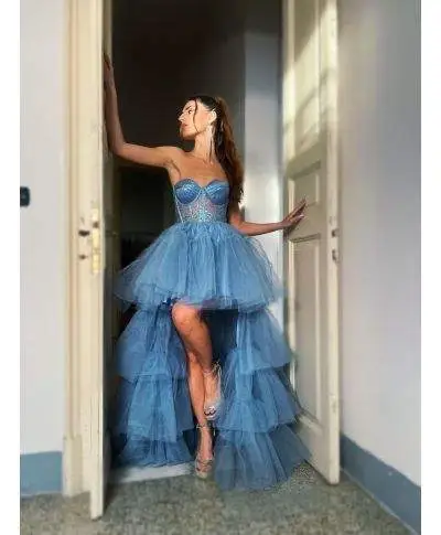 Abito elegante da cerimonia - Hura - Azzurro