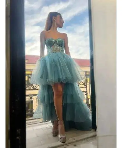 Vestito da cerimonia hura - Abiti eleganti - Abiti con coda staccabile - Abiti da cerimonia - Gogolfun.it