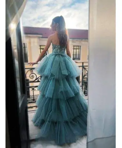 Vestito da cerimonia hura - Abiti eleganti - Abiti con coda staccabile - Abiti da cerimonia - Gogolfun.it