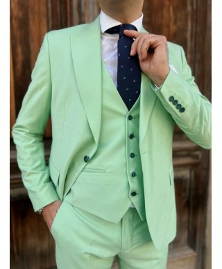 Abito uomo, verde pistacchio - Con gilet