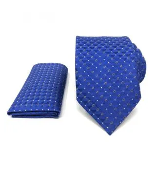 Cravatta uomo - Blu chiaro - Fantasia pois - Elegante
