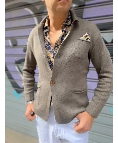 Cardigan uomo con bottoni Beige
