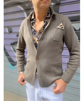 Cardigan uomo con bottoni Beige