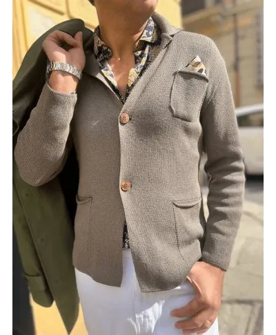 Cardigan uomo con bottoni Beige