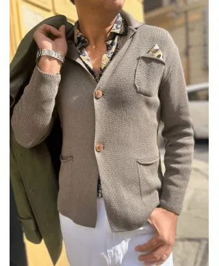 Cardigan uomo con bottoni Beige